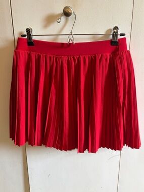NWT | FLX | Red Pleated Skater Mini Skirt with built in shorts